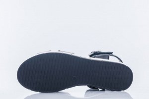 Черный туфли летние школьно-подростковые комбинирован.