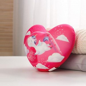 Мягкая игрушка антистресс сердце «Люблю тебя» единорожек