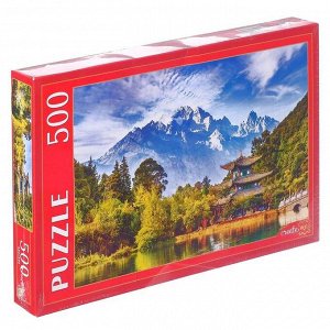 Пазлы 500 элементов «Пагода у снежной горы нефритового дракона»