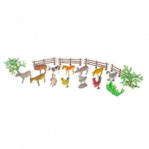 Набор животных «Моя ферма», с аксессуарами, 12 фигурок
