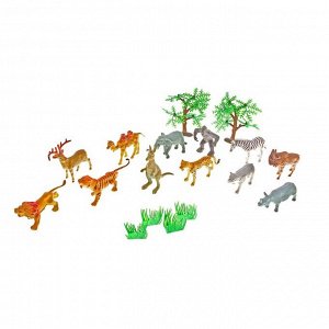 Набор животных «Дикая природа» с аксессуарами, 12 фигурок