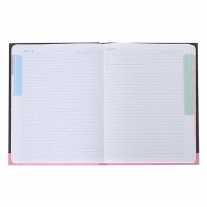 Бизнес-блокнот А5, 80 листов "Розовый фламинго", твёрдая обложка, матовая ламинация, фольгирование