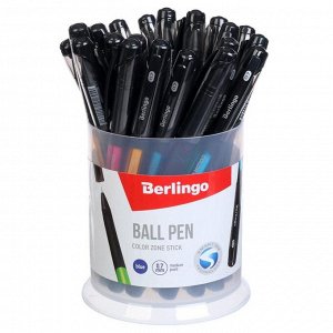 Ручка шариковая Berlingo Color Zone stick 0,7мм, синяя, прорезин корпус микс 285411