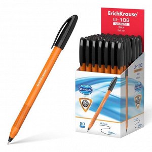 Ручка шариковая ErichKrause U-108 Orange Stick 1.0, Ultra Glide Technology, чернила черные