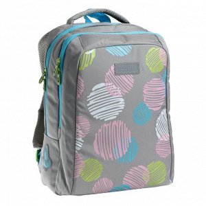 Рюкзак школьный, Grizzly RG-066, 39x26x17 см, эргономичная спинка, серый