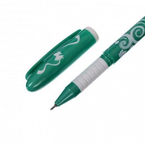 Ручка гелевая Beifa "Узоры", узел 0.5мм, чернила синие, резиновый упор, микс