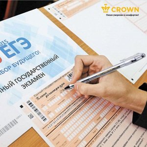 Ручка гелевая Crown HJR-500B, узел 0.5 мм, чернила чёрные