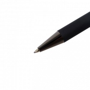 Ручка шариковая автоматическая BERGAMO 1.0 мм, черный корпус, металлический футляр, синий стержень