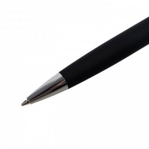 Ручка шариковая автоматическая MILANO 1.0 мм, черный корпус, металлический футляр, синий стержень