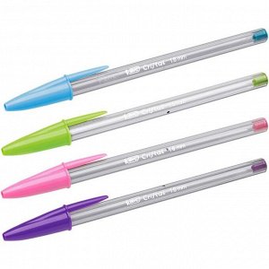 Ручка шариковая, 1.6 мм, корпус микс 4 варианта, стержень ассорти, BIC Cristal Fun