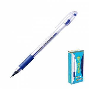 Ручка гелевая Crown HJR-500R, узел 0.5 мм, чернила синие, резиновый упор