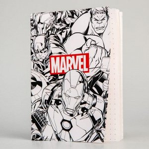 Блокнот А6 на скрепке, 32 листа в обложке софт-тач, Marvel, Мстители