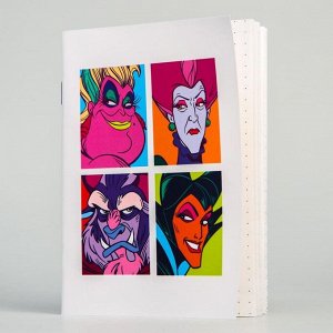 Блокнот А6 на скрепке, 32 листа в обложке софт-тач, Pop art, Villians