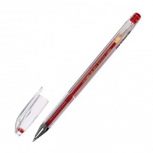 Ручка гелевая стандарт Crown HJR-500 красная, узел 0.5мм