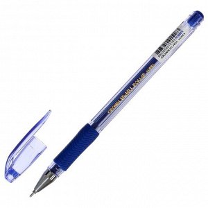 Ручка гелевая стандарт резиновый упор Crown HJR-500RNB синяя, узел-игла 0.7мм