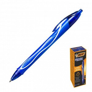 Ручка гелевая, автоматическая, синяя, резиновый упор, BIC Gel-ocity Quick Dry