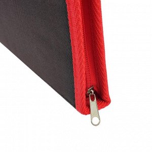 Папка для художников формата А3 с ручками каркасная, 450 х 320 х 30 мм, чёрная красный кант, Estado