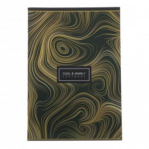 Тетрадь А4, 80 листов в клетку "Мрамор", обложка мелованный картон, тиснение фольгой, твин-лак, МИКС