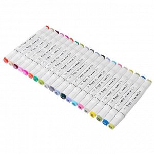 Набор двухсторонних маркеров для скетчинга Mazari Fantasia White, 80 цветов, чехол на молнии