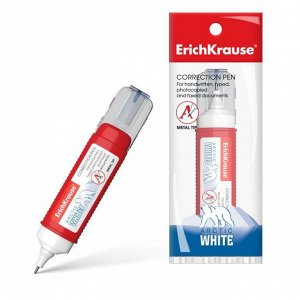 Ручка-корректор ErichKrause Arctic White, 12 мл, с металлическим наконечником, в пакетике