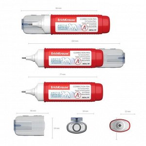 Ручка-корректор ErichKrause Arctic White, 12 мл, с металлическим наконечником, в пакетике