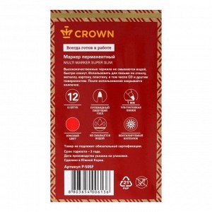 Маркер перманентный 1.0 мм Crown P-505-F красный