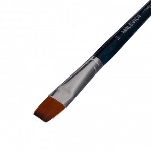Кисть плоская, Andy, № 14, d-14.0 мм, L-17 мм (короткая ручка), синий лак, «Малевичъ», синтетика