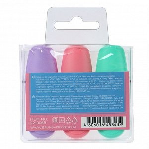 Набор маркеров-текстовыделителей 3 цвета 1-5.0 мм LadyMarker Mini, мятный/розовый/сиреневый