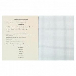 Тетрадь предметная «Серебряный стиль», 48 листов в клетку «Алгебра», обложка мелованный картон, тиснение лён, блок офсет