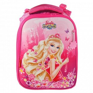 Рюкзак каркасный Hatber, 37 х 29 х 17, Ergonomic, для девочки, "Барби", розовый