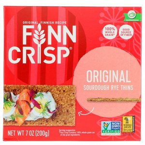 Finn Crisp, Хлебцы из дрожжевого ржаного теста, оригинальный вкус, 200 г (7 унций)