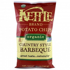 Kettle Foods, Органические картофельные чипсы, барбекю в стиле кантри, 5 унций (142 г)