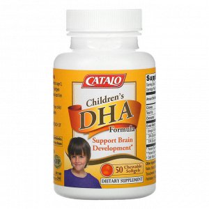 Catalo Naturals, Детская формула с ДГК, апельсиновый вкус, 50 жевательных мягких таблеток