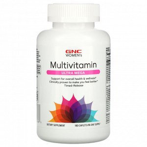 GNC, Ultra Mega, мультивитамины для женщин, 180 капсул