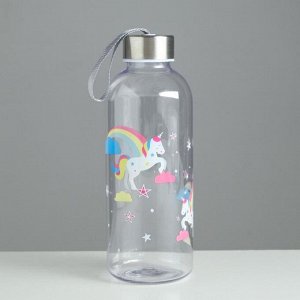 Бутылка для воды &quot;Единорог&quot;, 650 мл, микс, 20х7 см
