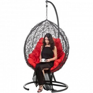 Подвесное кресло "Tropica Black" (красная подушка) 195*95*75 см