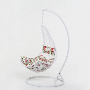Подвесное кресло, с подушкой, искусственный ротанг, цвет белый, 44-001-03
