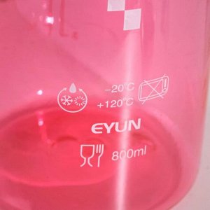 Бутылка для воды Enjoy sports, 800 мл, клик, на ремешке, розовый 8х26 см