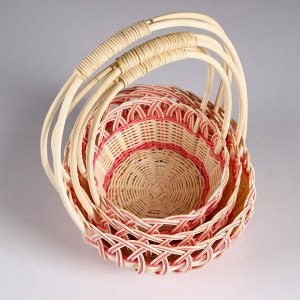 Набор корзин, 3 шт, 23x12/38 см, 21x11/37 см, 19x10/36 см, ротанг