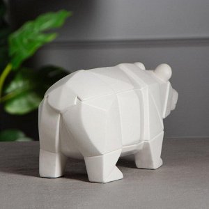 Копилка "Медведь оригами", белая, 30х13х16 см