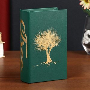 Сейф-книга дерево кожзам "Дерево" золото 17х11х5 см   4822220