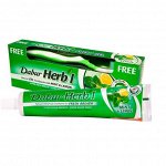 Паста зубная (гель) DABUR HERB&#039;L Fresh Gel MINT &amp; LEMON (Освежающая) with Toothbrush   + зубная щётка ср. жесткости, 150 гр.