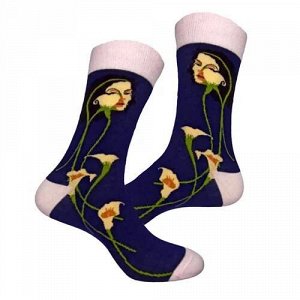25547 Дизайнерские носки серии В гармонии с природой. "Девушка Весна" р-р 36-42 (Синий), 2690000025547