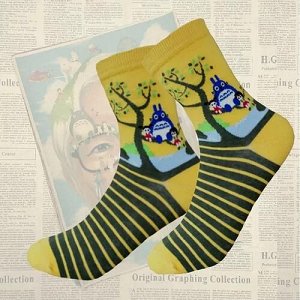 14022 Дизайнерские носки серии Мир Хаяо Миядзаки "Мой сосед Тоторо", р-р 36-40 (желтый)