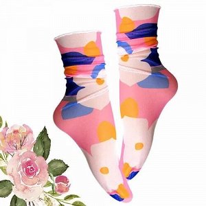25981 Дизайнерские носки серии Fashion Step "Винтажное лето", one size (розовый/цветы в горошек), 2690000025981