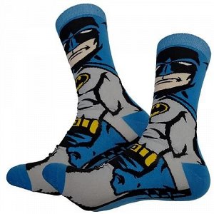 33245 Тематические носки серии DC Comics "Бэтмен", р-р 38-44 (серый/синий, сжаты кулаки)