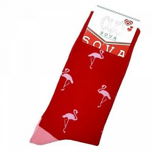 35089 Дизайнерские носки серии В гармонии с природой "Розовый фламинго", р-р 38-44 (красный), 2690000035089