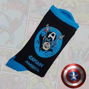 09639 Тематические носки серии Marvel Comics "Капитан Америка", р-р 36-43 (черный/комиксы)
