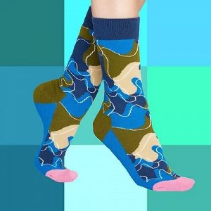 13292 Дизайнерские носки из коллекции В гармонии с природой "Весна. Острова в океане", р-р 38-45 (синий), 2690000013292