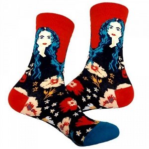 28654 Дизайнерские носки серии В гармонии с природой "Быть собой? Легко!", р-р 36-41 (красный/черный), 2690000028654